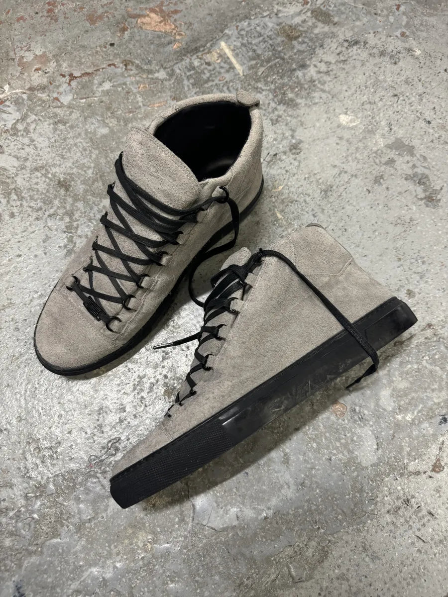 Balenciaga Arena Grey High Suede Leather Sneakers gdyeBzx 7