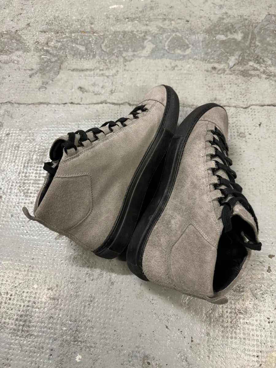Balenciaga Arena Grey High Suede Leather Sneakers KFJQEpm 7