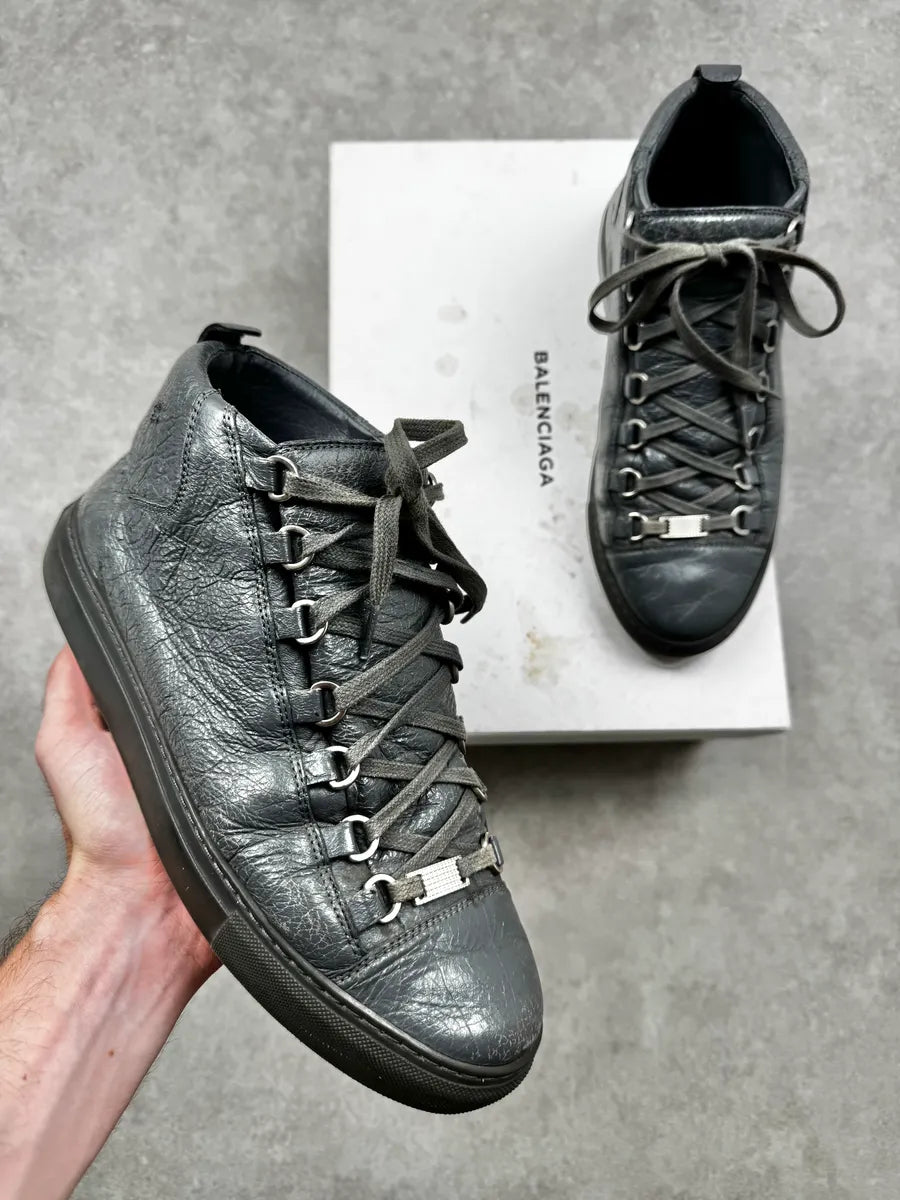 Balenciaga Arena Grey Leather High Sneakers PakMSzM 0