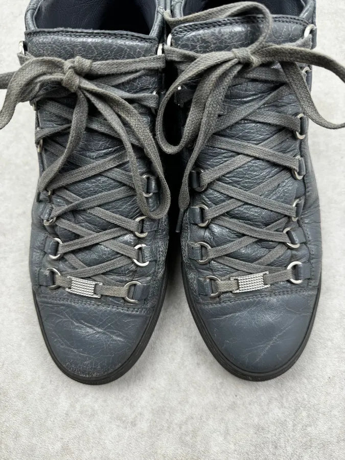 Balenciaga Arena Grey Leather High Sneakers PakMSzM 4