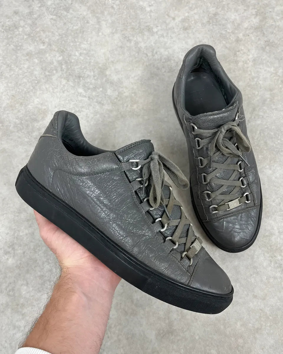 Balenciaga Arena Grey Low Leather Sneakers aPpstiB 0