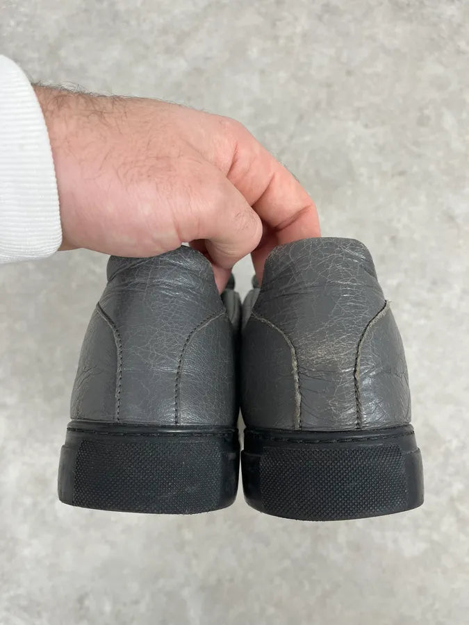Balenciaga Arena Grey Low Leather Sneakers aPpstiB 5