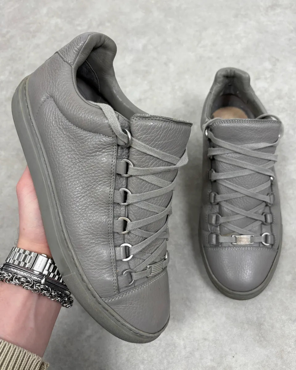 Balenciaga Arena Grey Low Leather Sneakers KfpvBln 0