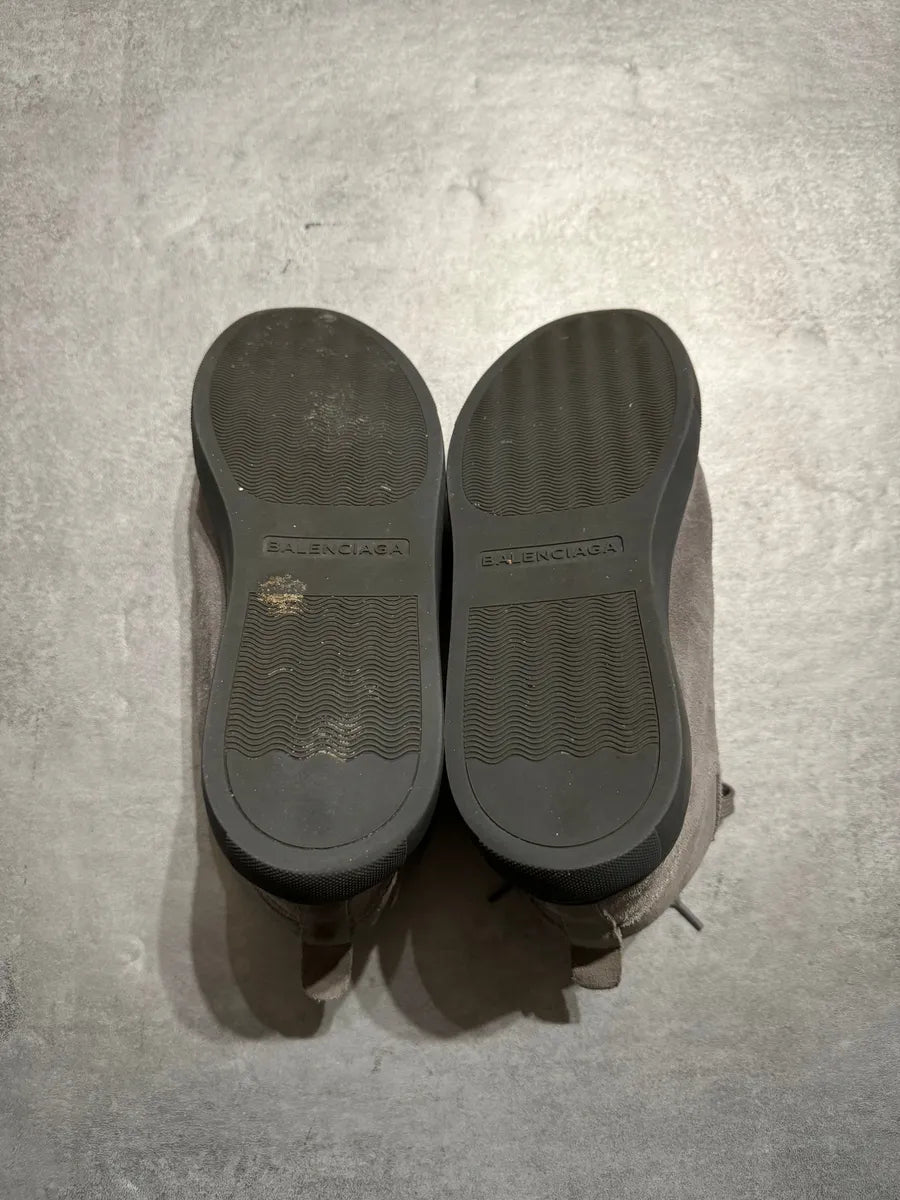 Balenciaga Arena Grey Suede High Leather Shoes cPpEBZh 3