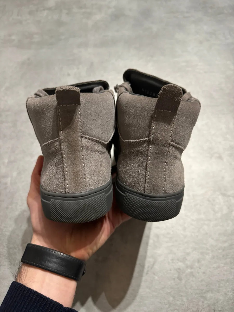 Balenciaga Arena Grey Suede High Leather Shoes cPpEBZh 5