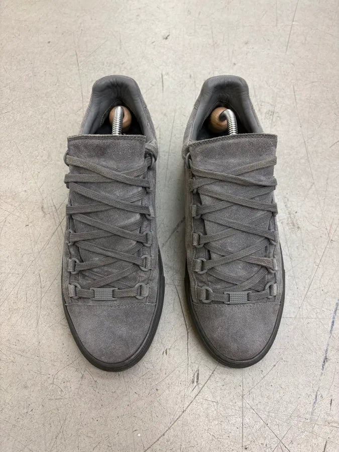 Balenciaga Arena Grey Suede Leather Low Sneakers SDVbYeY 1