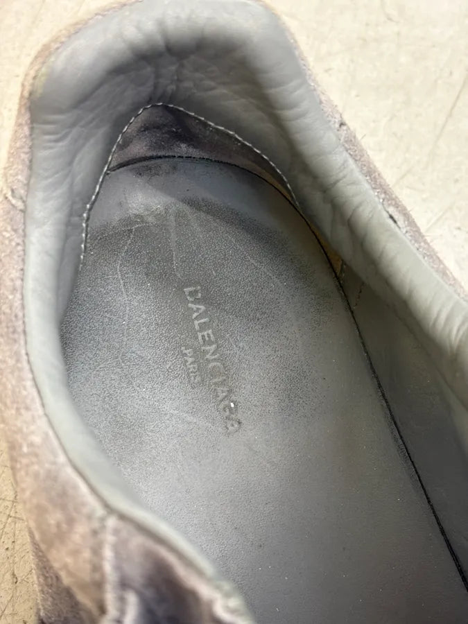 Balenciaga Arena Grey Suede Leather Low Sneakers SDVbYeY 9