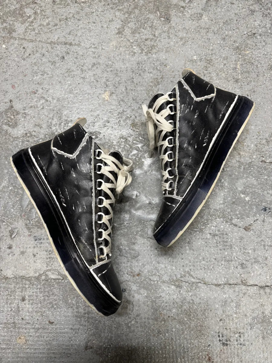 Balenciaga Arena High Black & White Leather Shoes (41.5eu/us8) 5