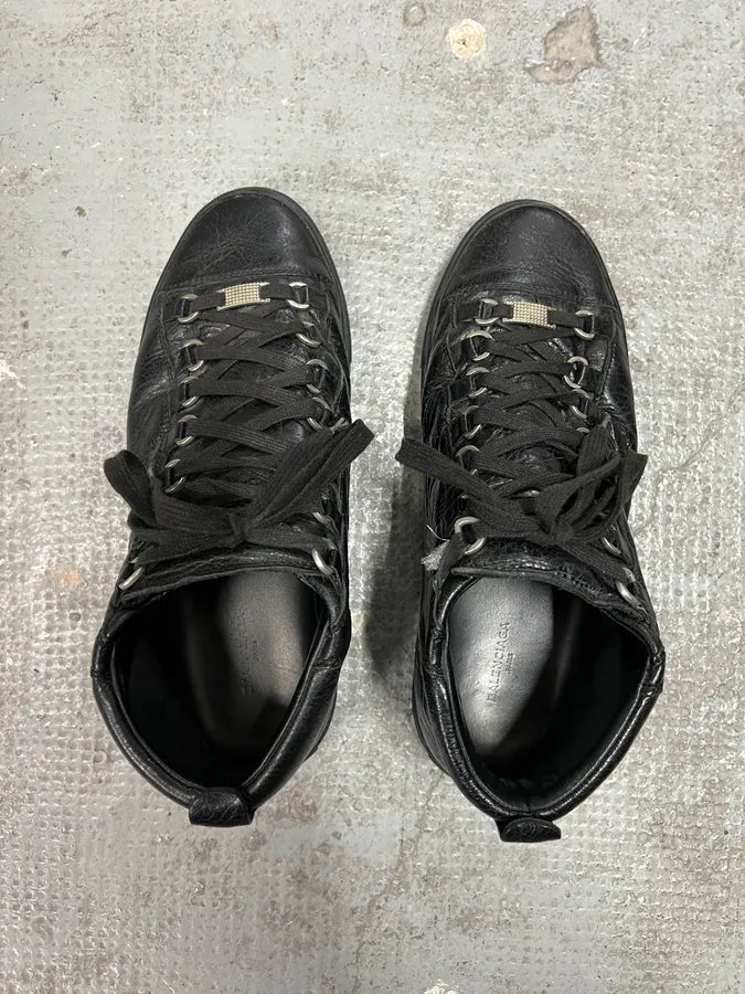 Balenciaga Arena High Black Cracked Leather Sneakers (41.5eu/us8) 3