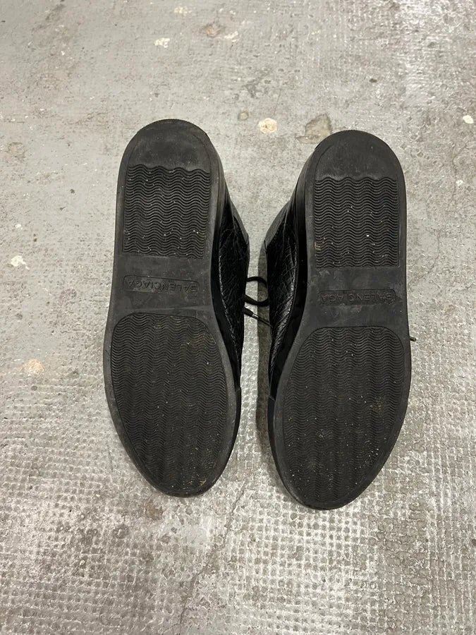 Balenciaga Arena High Black Cracked Leather Sneakers (41.5eu/us8) 4