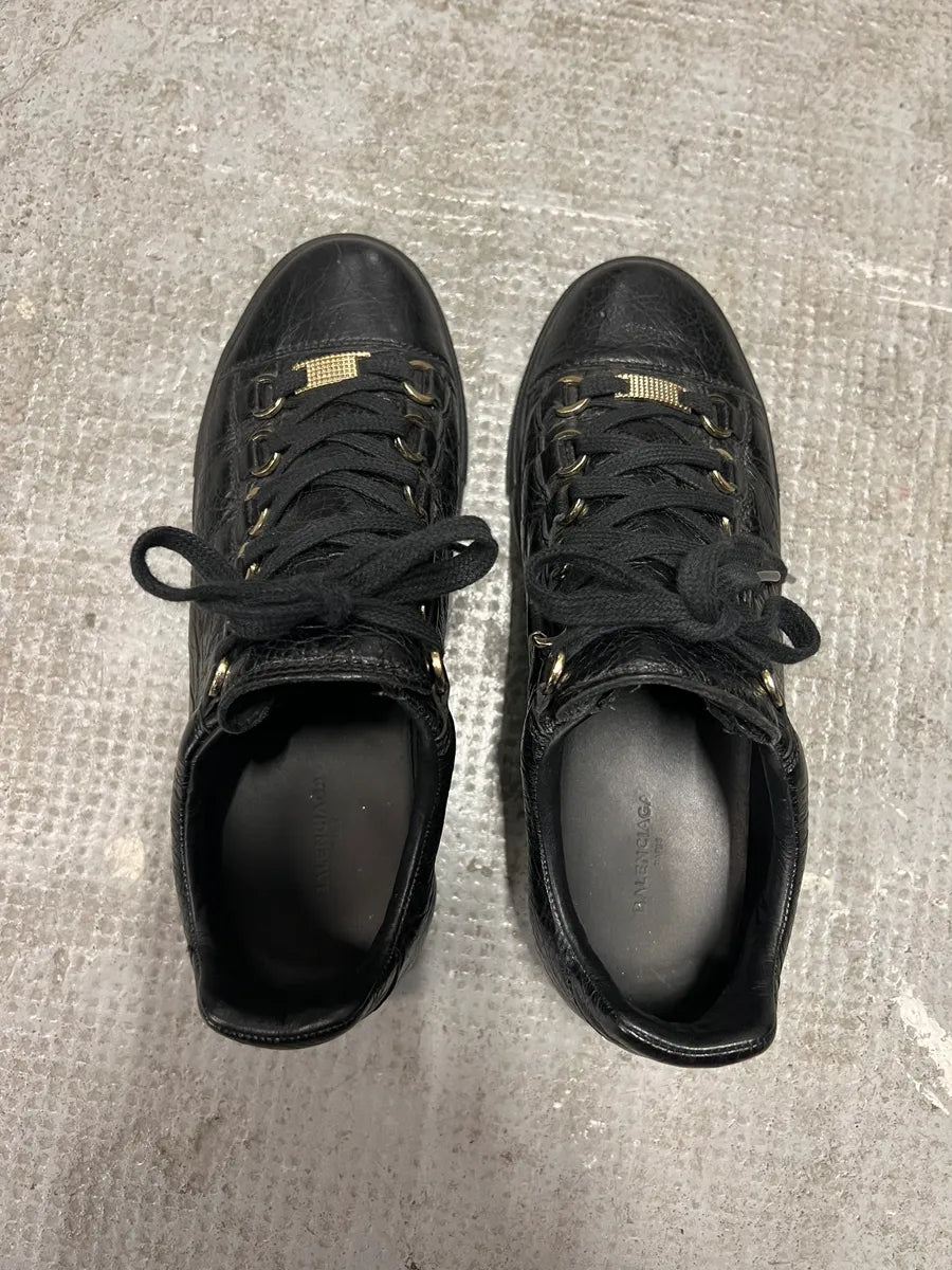 Balenciaga Arena High Black Cracked Leather Sneakers (41.5eu/us8) 5