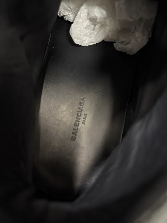 Balenciaga Arena High Black Cracked Leather Sneakers (42eu/us8.5) 7