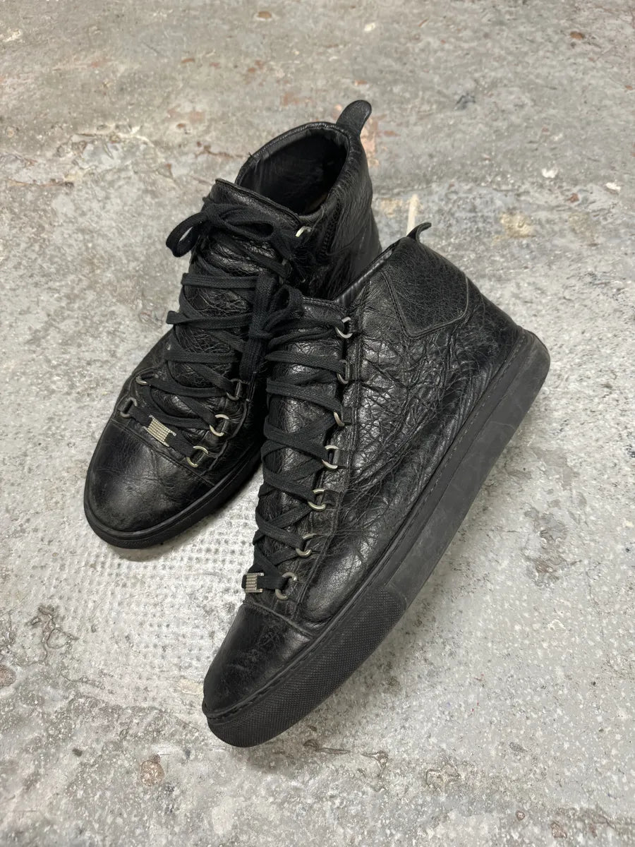 Balenciaga Arena High Black Grained Leather Shoes (46.5eu/us12) 1