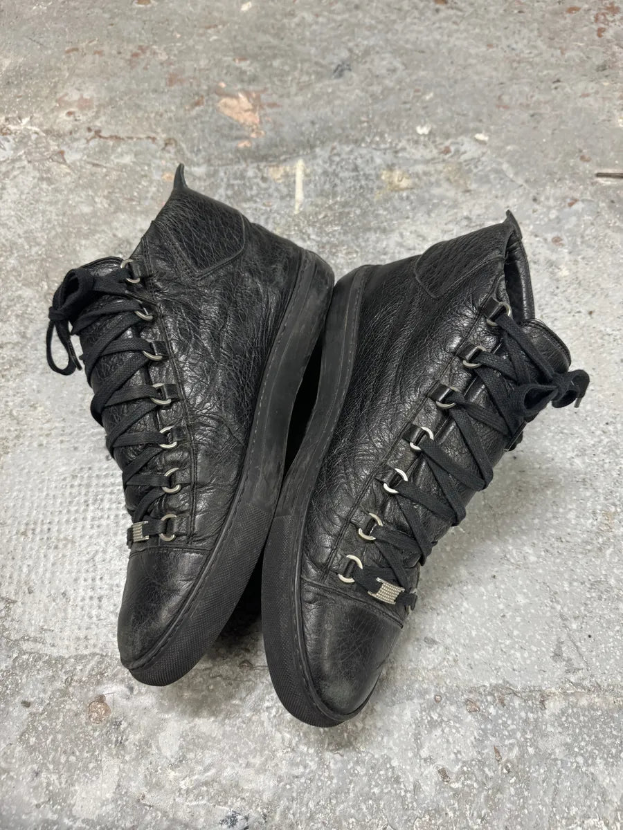Balenciaga Arena High Black Grained Leather Shoes (46.5eu/us12) 2