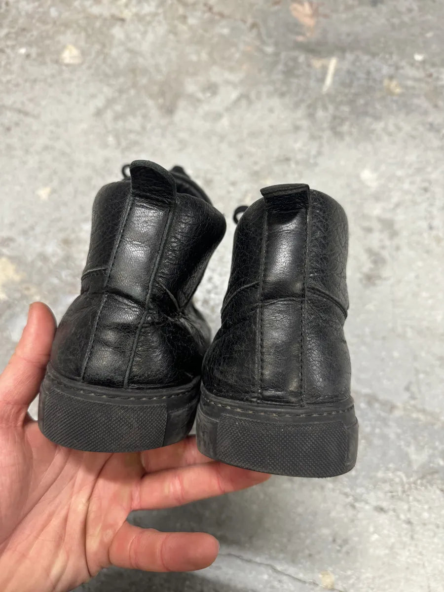 Balenciaga Arena High Black Grained Leather Shoes (46.5eu/us12) 4