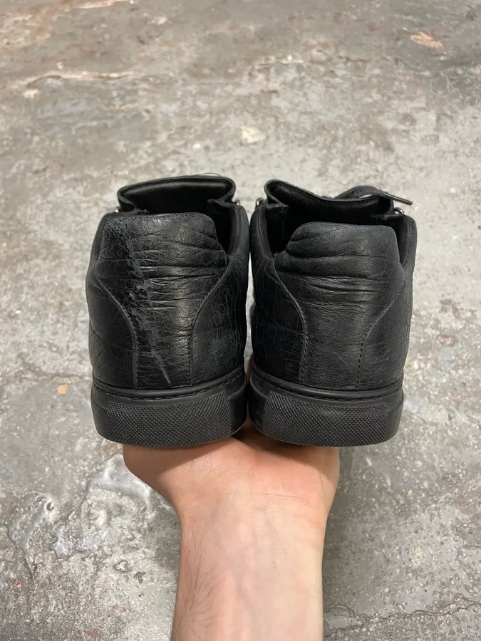Balenciaga Arena High Black Leather Shoes (43.5eu/us9.5) 6