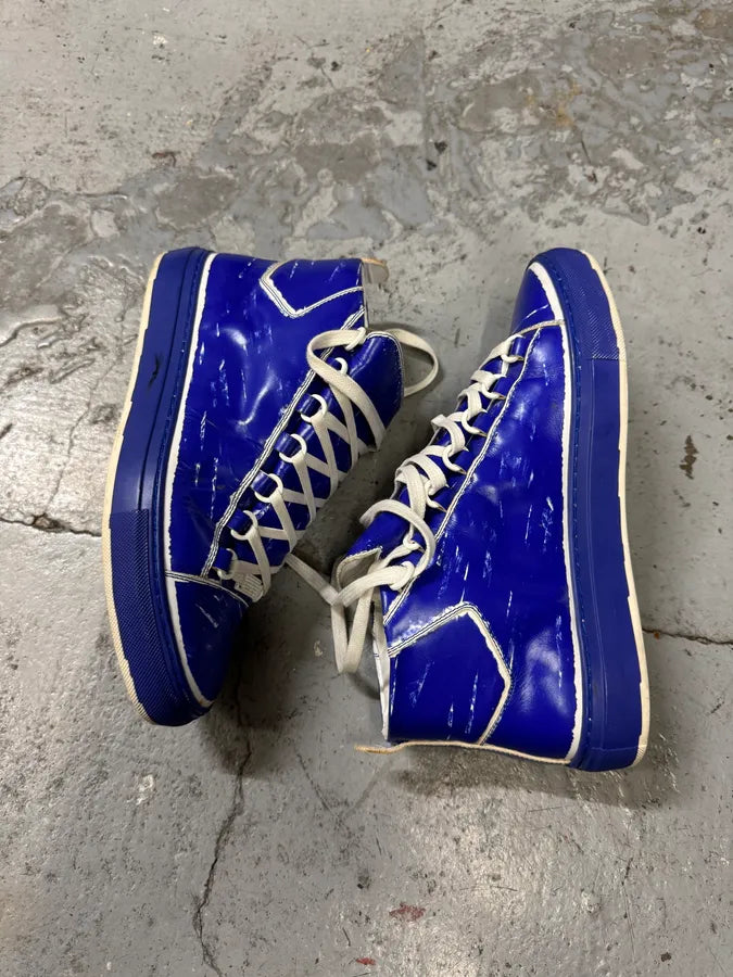 Balenciaga Arena High Blue & White Leather Sneakers IysECLs 2