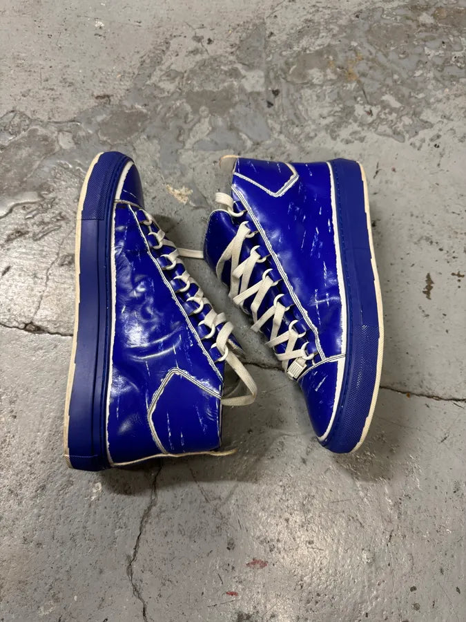 Balenciaga Arena High Blue & White Leather Sneakers IysECLs 3
