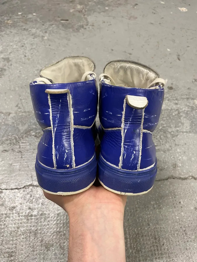 Balenciaga Arena High Blue Painted Effect Leather Shoes (43.5eu/us9.5) 7