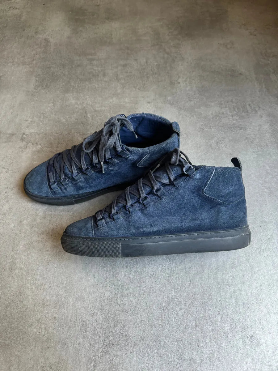 Balenciaga Arena High Blue Suede Leather Shoes VqNeGmn 2