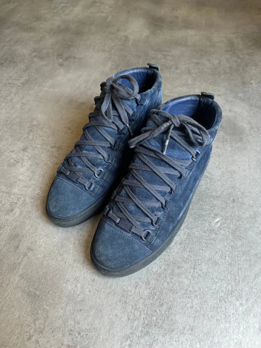 Balenciaga Arena High Blue Suede Leather Shoes VqNeGmn 3