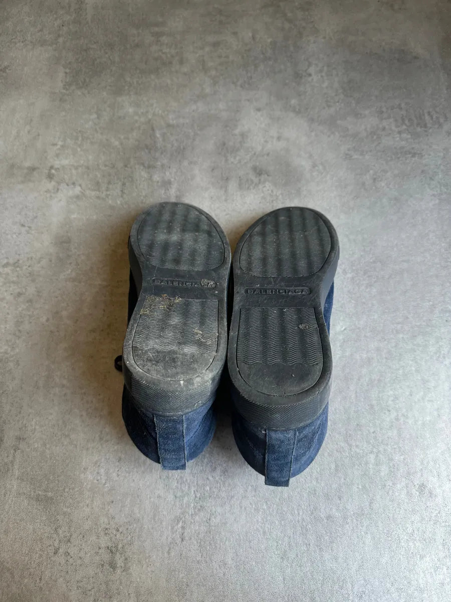 Balenciaga Arena High Blue Suede Leather Shoes VqNeGmn 4