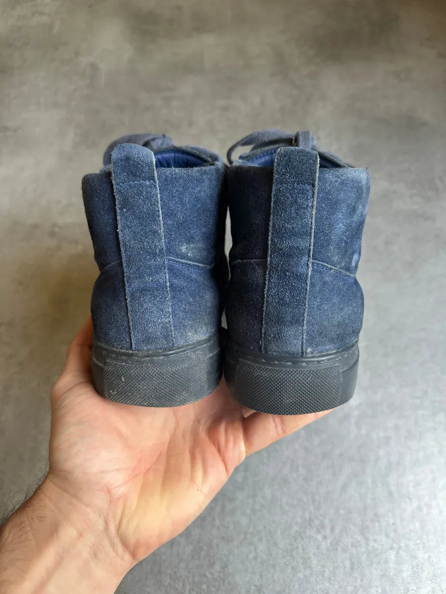 Balenciaga Arena High Blue Suede Leather Shoes VqNeGmn 5