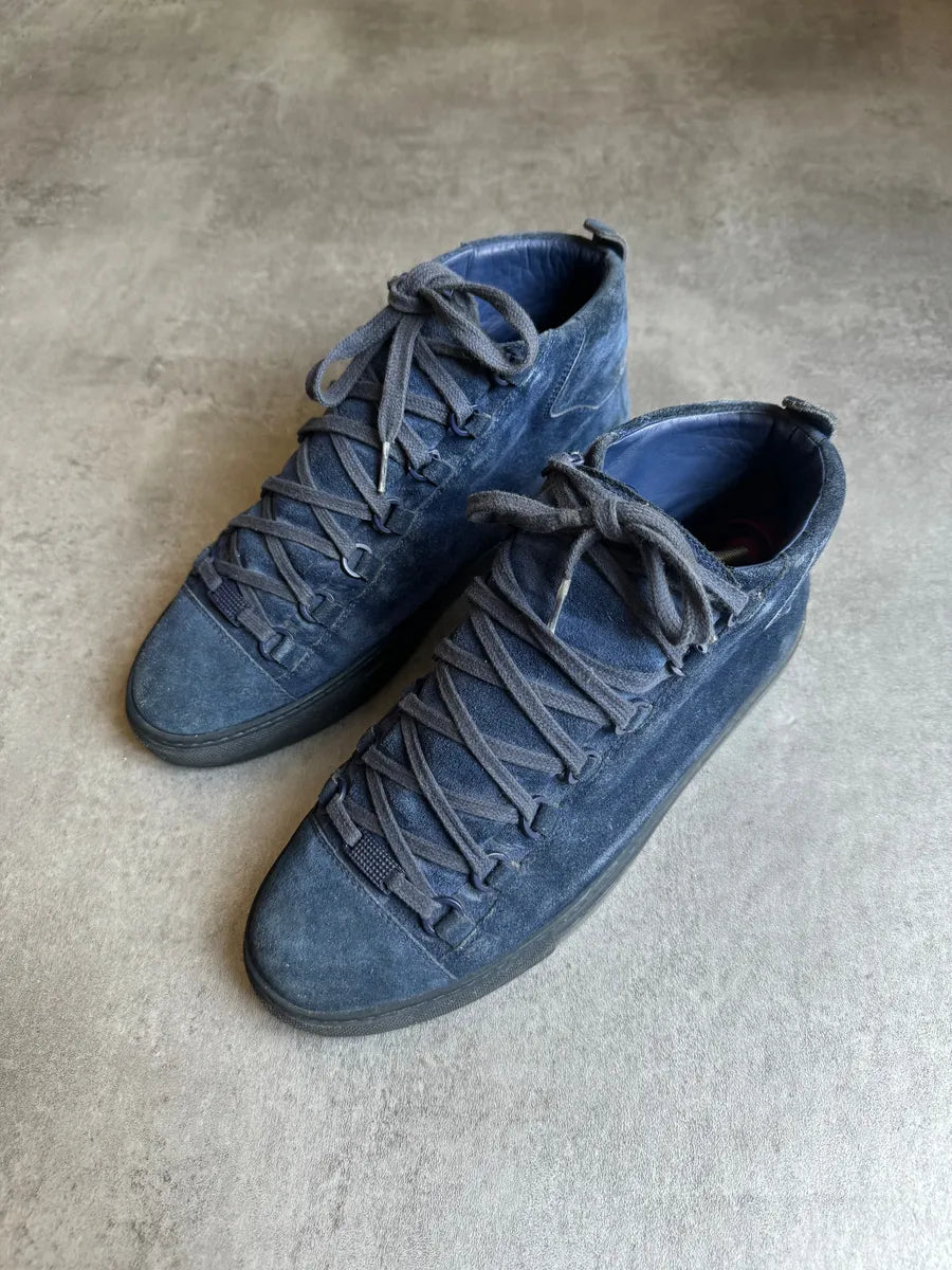 Balenciaga Arena High Blue Suede Leather Shoes VqNeGmn 7