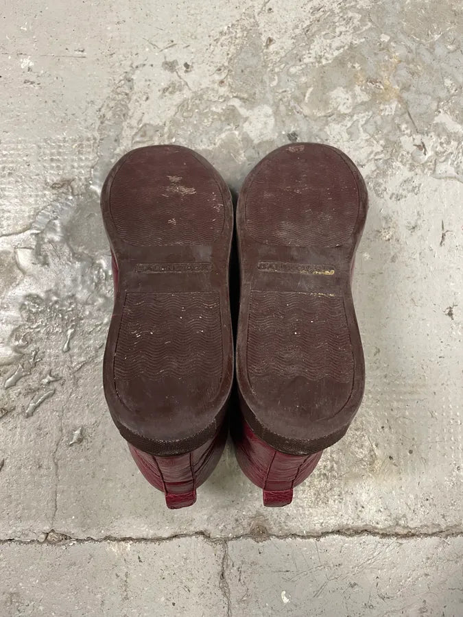 Balenciaga Arena High Burgundy Leather Shoes zAyJGmv 7
