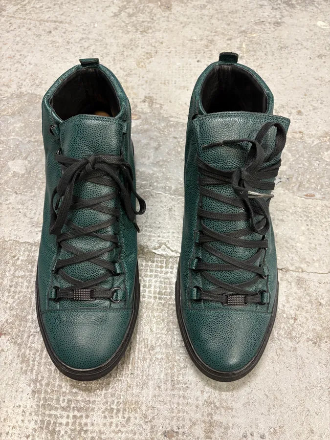Balenciaga Arena High Leather Forest Green Sneakers EjsUcUo 1
