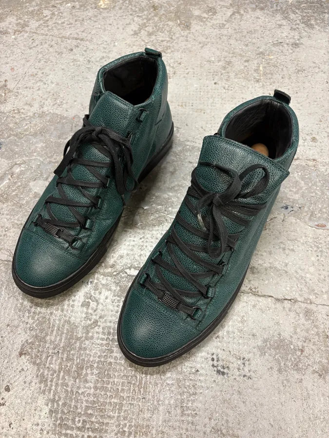 Balenciaga Arena High Leather Forest Green Sneakers EjsUcUo 2