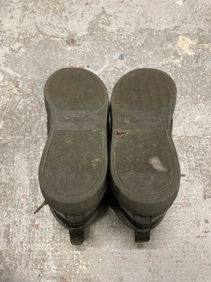 Balenciaga Arena High Olive Leather Shoes qQlXGXw 7