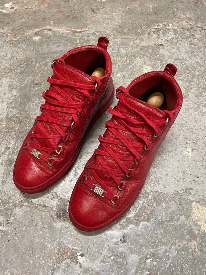 Balenciaga Arena High Red Leather Sneakers (42.5eu/us9) QCdWwDm 2