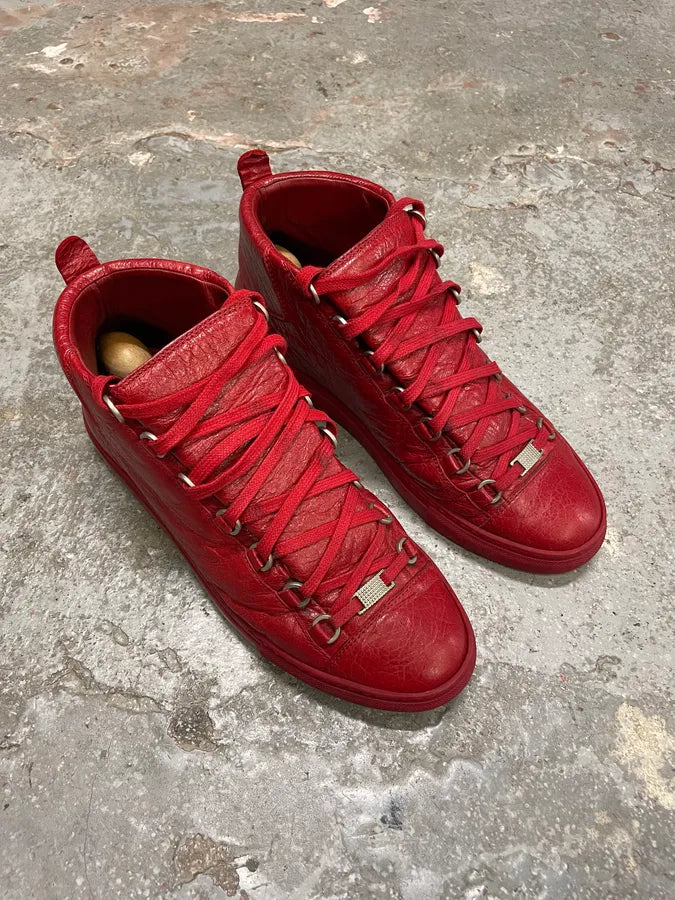 Balenciaga Arena High Red Leather Sneakers (42.5eu/us9) QCdWwDm 3