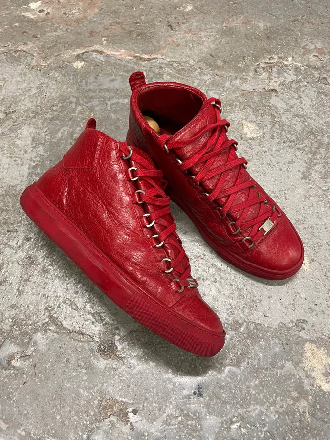 Balenciaga Arena High Red Leather Sneakers (42.5eu/us9) QCdWwDm 4