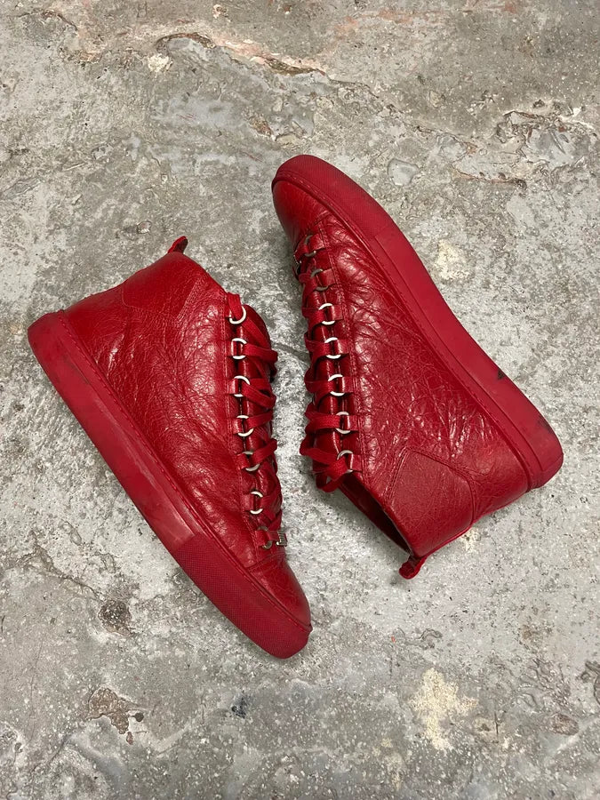 Balenciaga Arena High Red Leather Sneakers (42.5eu/us9) QCdWwDm 5