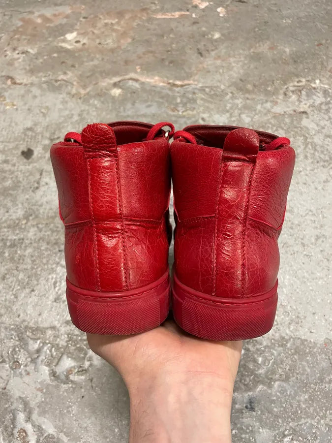 Balenciaga Arena High Red Leather Sneakers (42.5eu/us9) QCdWwDm 6