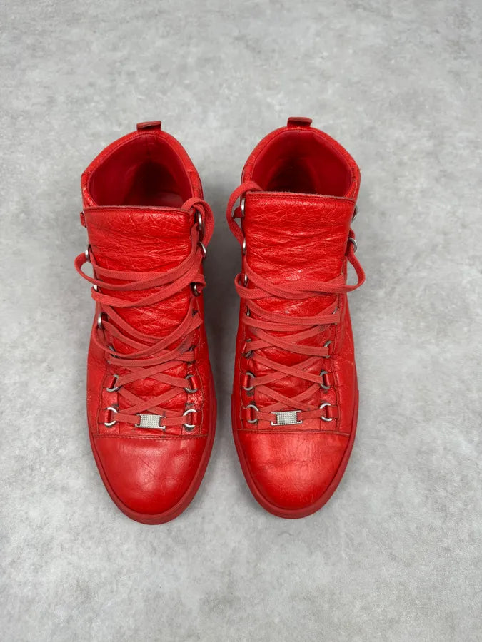 Balenciaga Arena High Red Leather Sneakers EPAXPgk 1