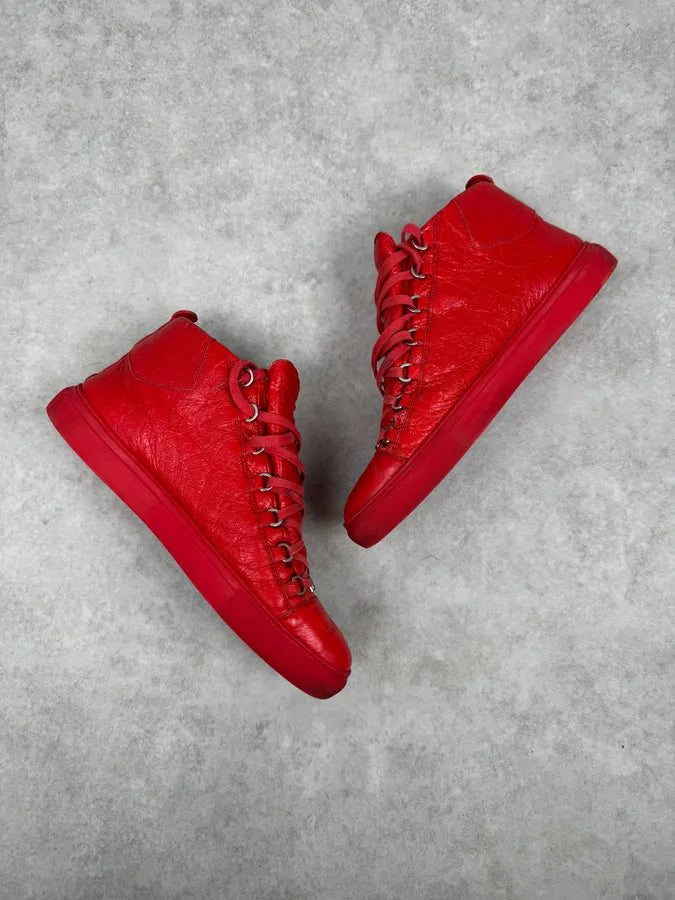 Balenciaga Arena High Red Leather Sneakers EPAXPgk 2