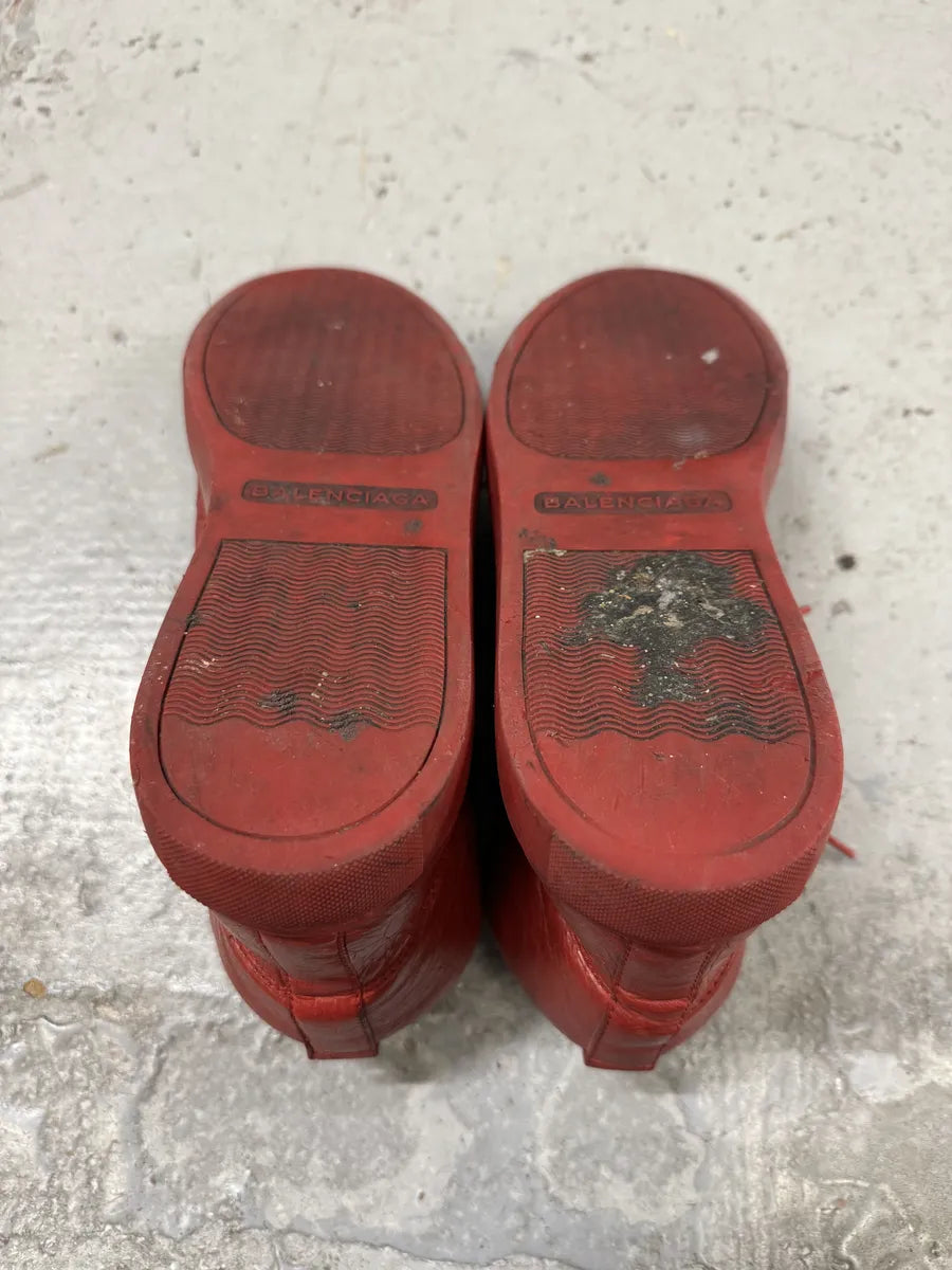 Balenciaga Arena High Red Leather Sneakers qyJlDFV 6