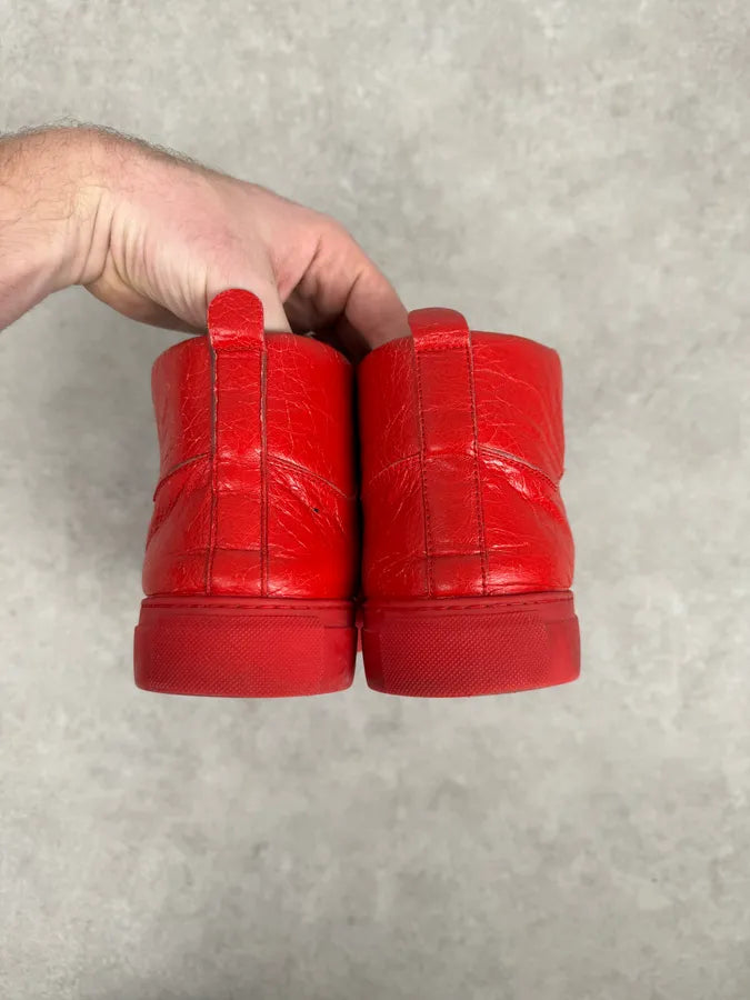 Balenciaga Arena High Red Leather Sneakers EPAXPgk 5