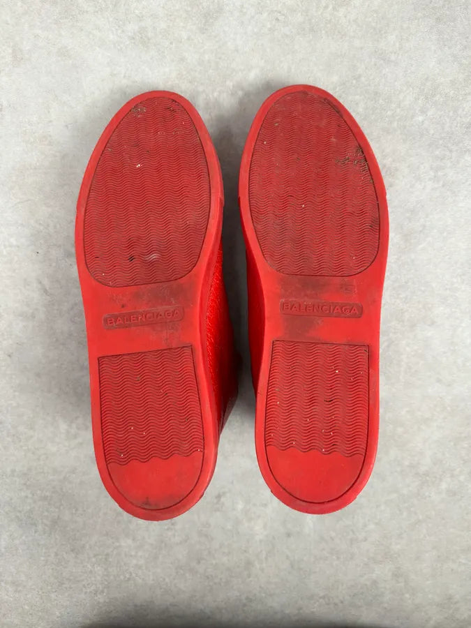 Balenciaga Arena High Red Leather Sneakers EPAXPgk 6