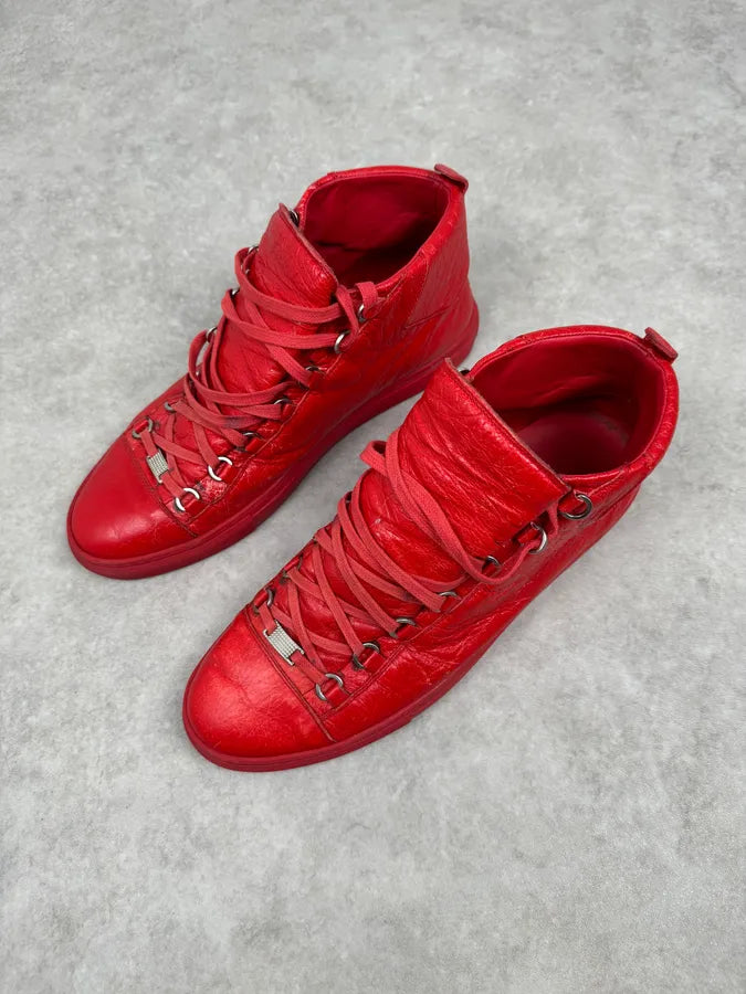 Balenciaga Arena High Red Leather Sneakers EPAXPgk 3