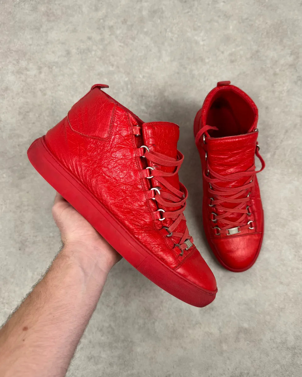 Balenciaga Arena High Red Leather Sneakers EPAXPgk 0