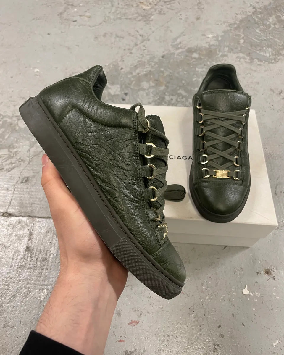 Balenciaga Arena Khaki High Leather Shoes yvgUYFY 0