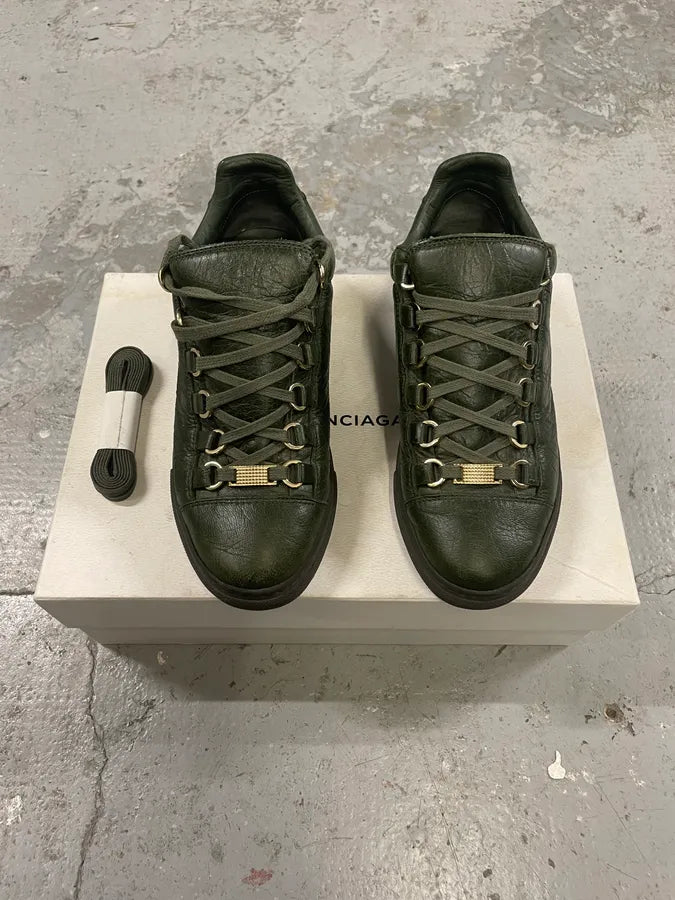 Balenciaga Arena Khaki High Leather Shoes yvgUYFY 1