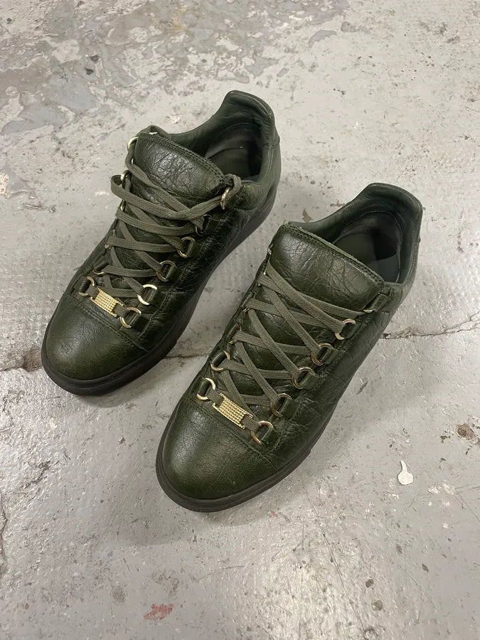 Balenciaga Arena Khaki High Leather Shoes yvgUYFY 2