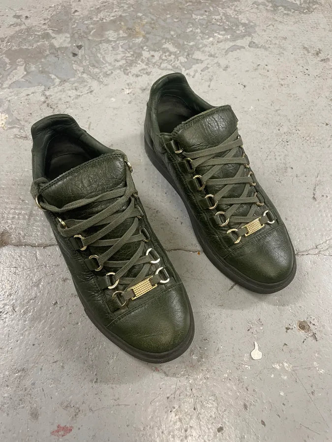 Balenciaga Arena Khaki High Leather Shoes yvgUYFY 3