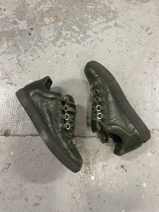 Balenciaga Arena Khaki High Leather Shoes yvgUYFY 5