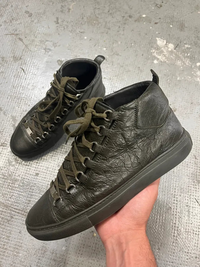 Balenciaga Arena Khaki High Leather Shoes (41.5eu/us8) FhScZrT 0